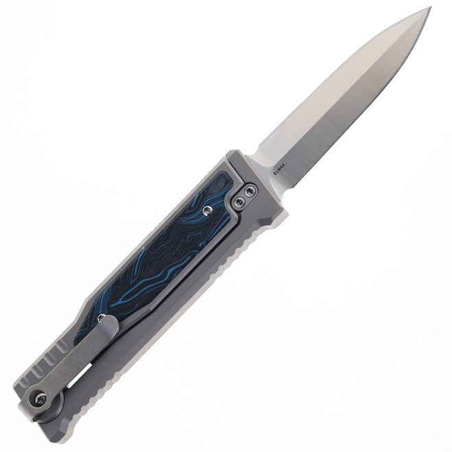 Reate EXO-M-2 w/ Lock Folding Knife Blue/Black Gmascus Inlay