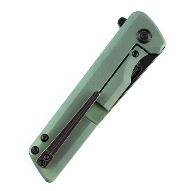 Kansept Anomaly Folding Knife Green Orange Peel Titanium Handle