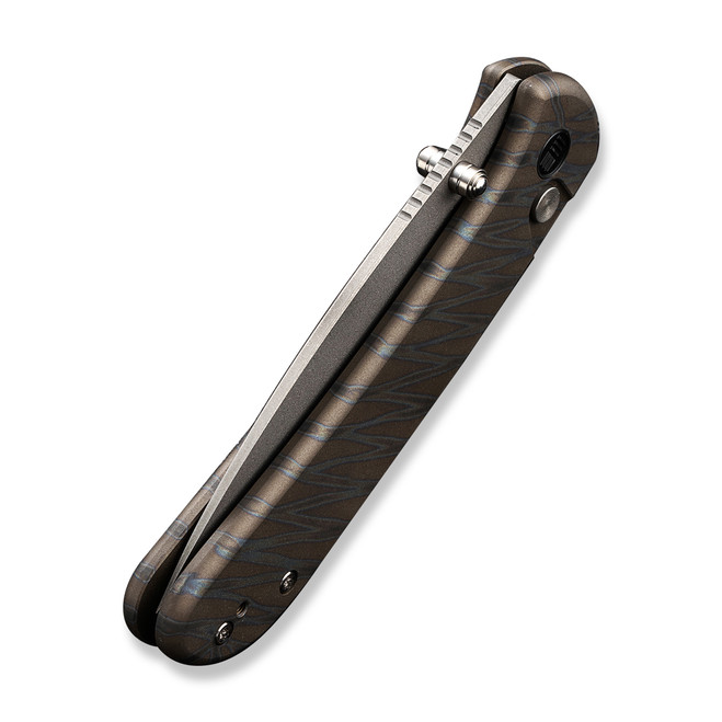 Pre-Order Ships Feb 7th) WE Qubit Folding Knife Tiger Stripe 