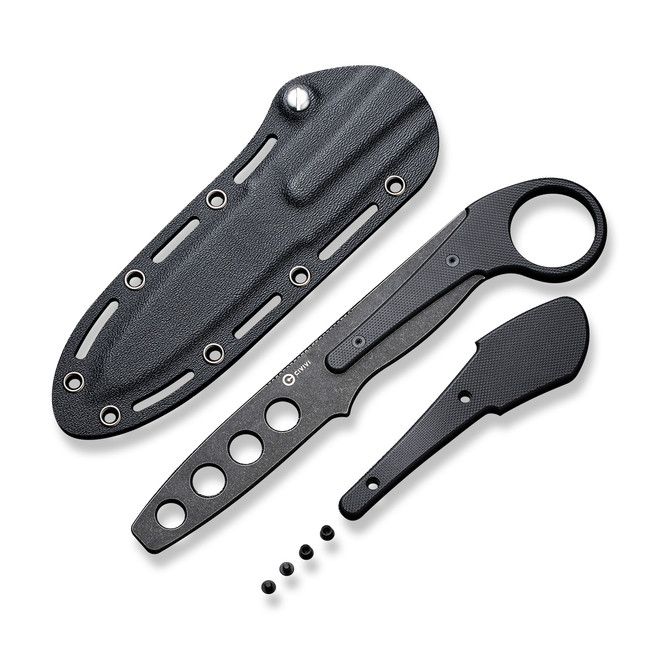 Civivi Varius Fixed Blade Knife Black G10 Handle D2  Plain Edge Black Stonewash Finish C22009C-1 Civivi Varius Fixed Blade Knife Black G10 Handle D2  Plain Edge Black Stonewash Finish C22009C-1