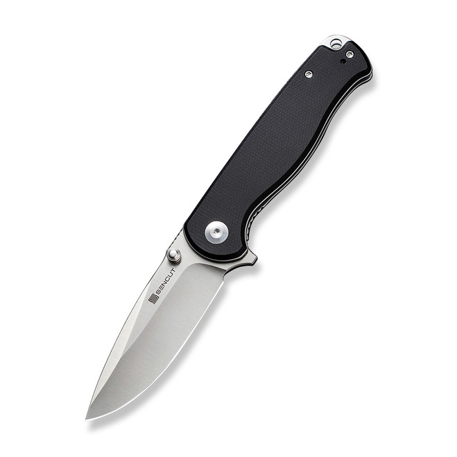 Sencut Errant Folding Knife Black Canvas Micarta Handle 9Cr18MoV Drop Point Plain Edge Satin Finish S23054B-3 Sencut Errant Folding Knife Black Canvas Micarta Handle 9Cr18MoV Drop Point Plain Edge Satin Finish S23054B-3