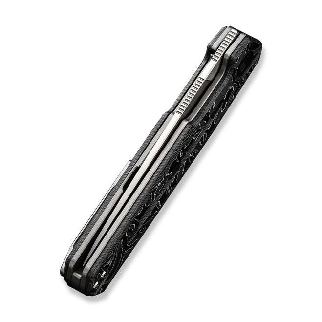 WE Navo Folding Knife Black/White Aluminum Foil Carbon Fiber