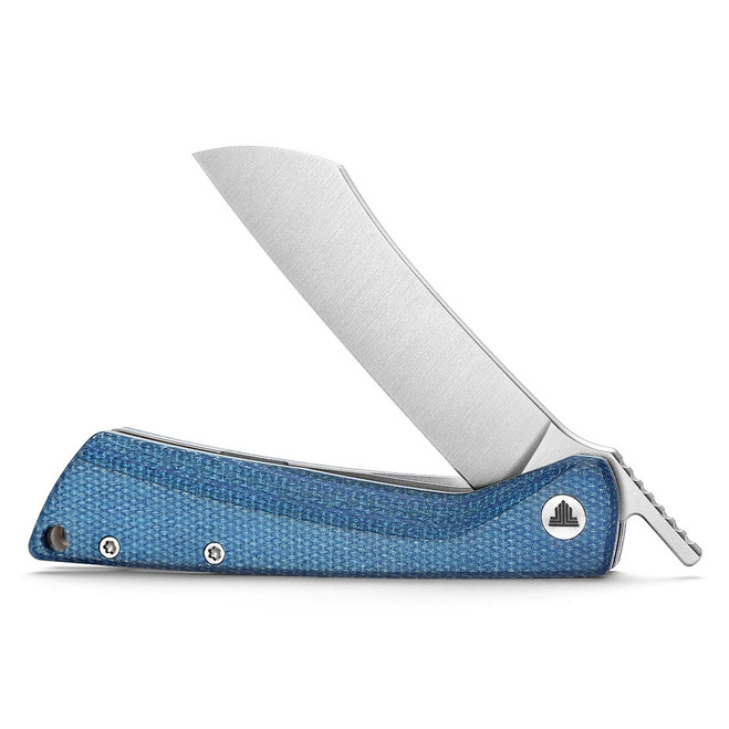 Trivisa Norma-04L Folding Knife Blue Micarta Handle 14C28N Plain