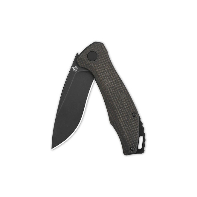 QSP Raven Liner Lock Folding Knife Black Micarta Handle D2 Plain