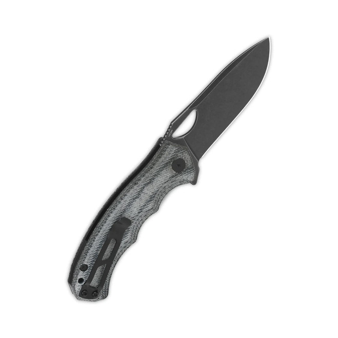 QSP Gorilla Liner Lock Folding Knife Denim Micarta Handle 14C28N