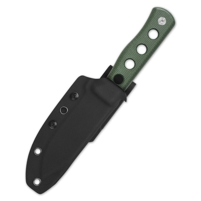 QSP Canary Fixed Blade Knife Green Micarta Handle Cr8Mo2VSi