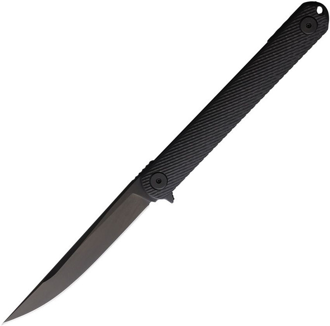 Spartan Blades NEMEC Folding Knife Black Carbon Fiber Handle S35VN Plain Edge Black Stonewash Finish SFBL12CF