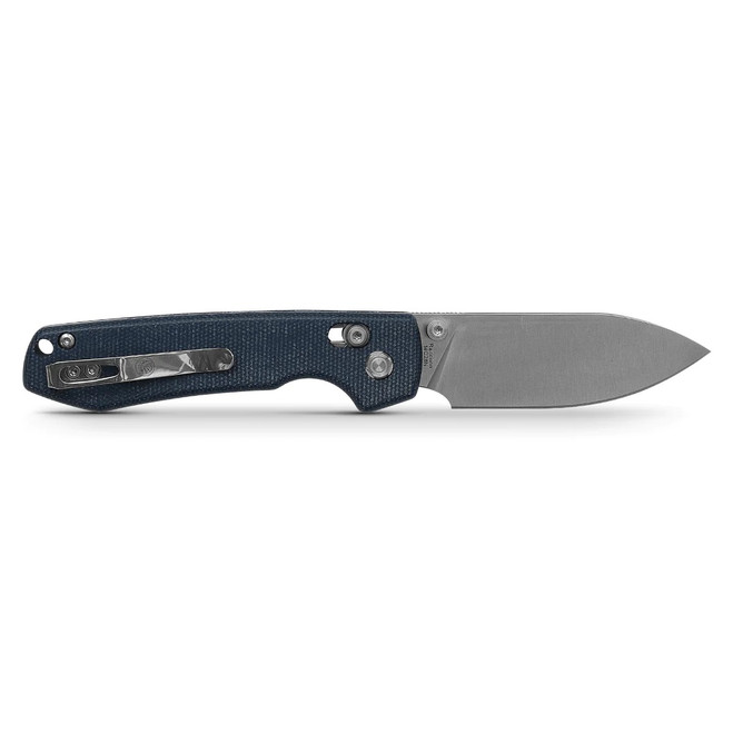 Vosteed Raccoon Folding Knife Dark Blue Micarta Handle 14C28N Drop