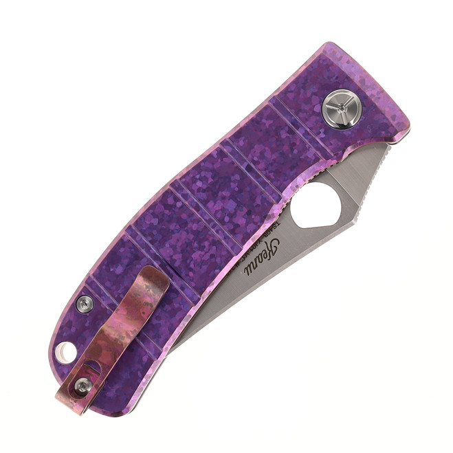 Two Sun Frame Lock Folding Knife Color Titanium Handle YJ01-V1