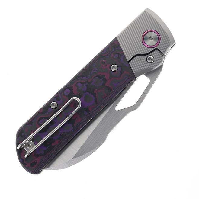 Divo Knives Stout V2 Purple Haze Fatcarbon & Titanium Handle Satin