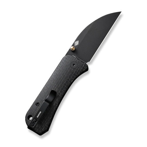 WE Banter Folding Knife Black Burlap Micarta Handle S35VN