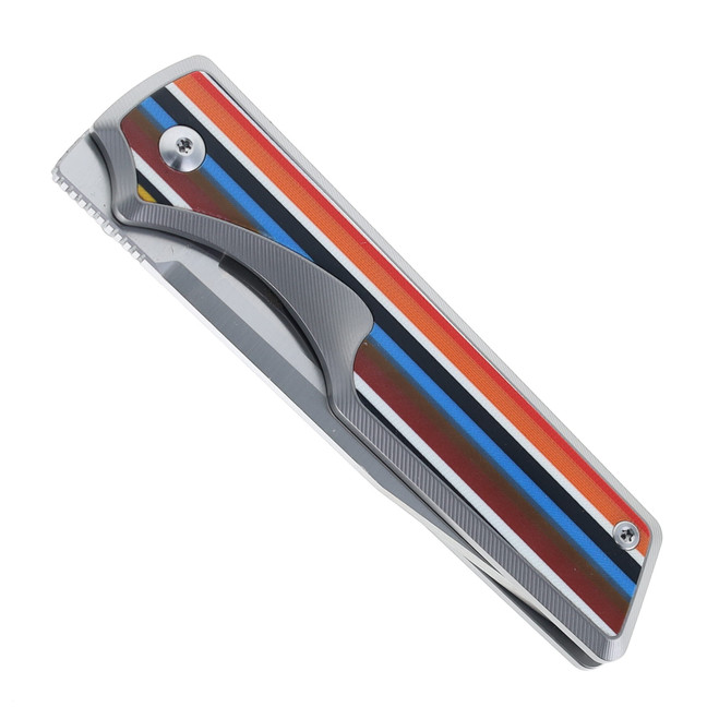 Two Sun Folding Knife Color Titanium Handle K110 Plain Edge TS-436