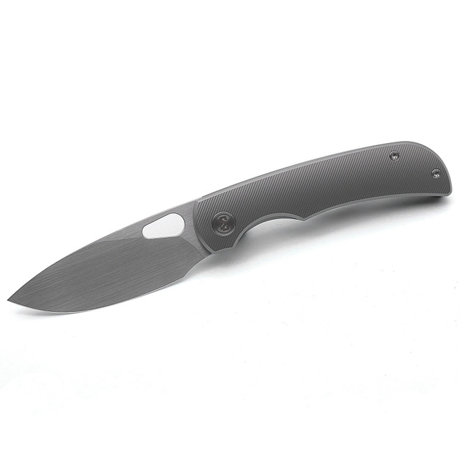 Miguron Moyarl Folding Knife Dark Grey Titanium Handle M390 Drop Point Plain Edge MGR-621DG