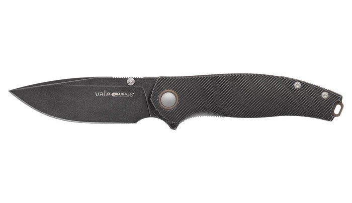Viper Vale Folding Knife Dark Titanium Handle Magnacut Plain Edge Dark Stonewash Finish V6007DTBR
