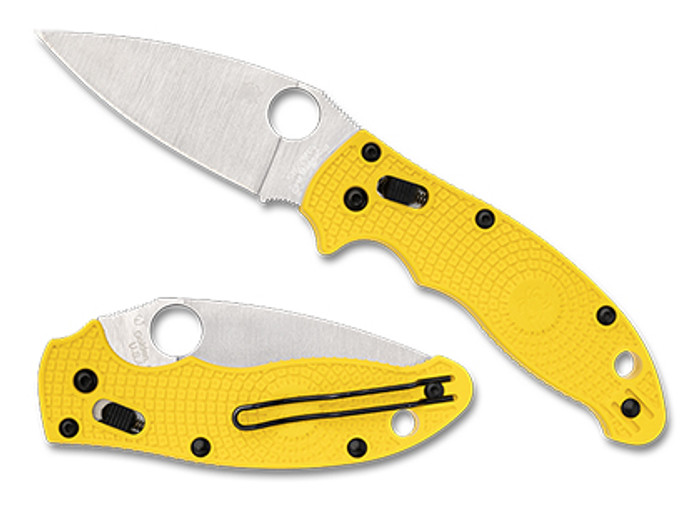 Spyderco Manix Folding Knife Yellow FRCP Handle Magnacut Plain Edge C101PYL2