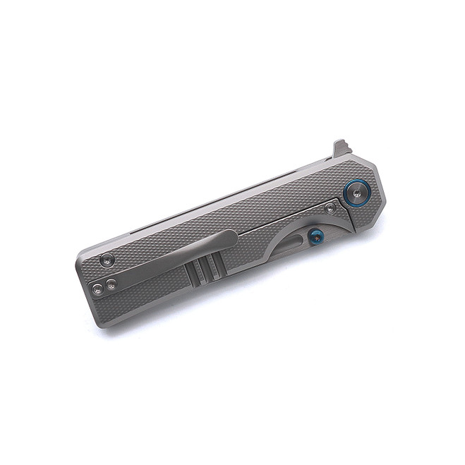 Ameight Glear II Folding Knife Gray Titanium Handle M390 Drop