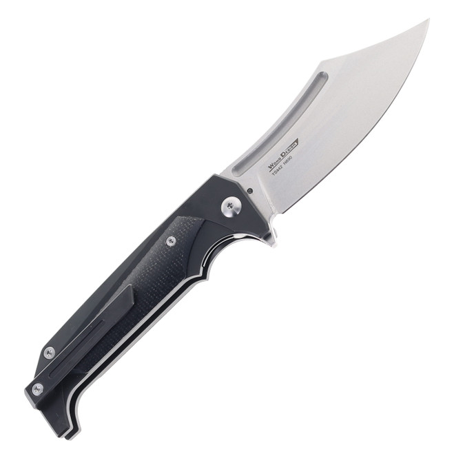 Two Sun Folding Knife Black Micarta Handle N690 Plain Edge TS442