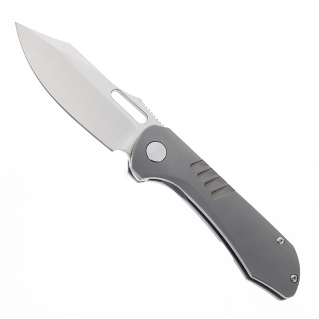 Tuya Shocker Folding Knife Gray Handle 20CV Plain Edge 1731-A
