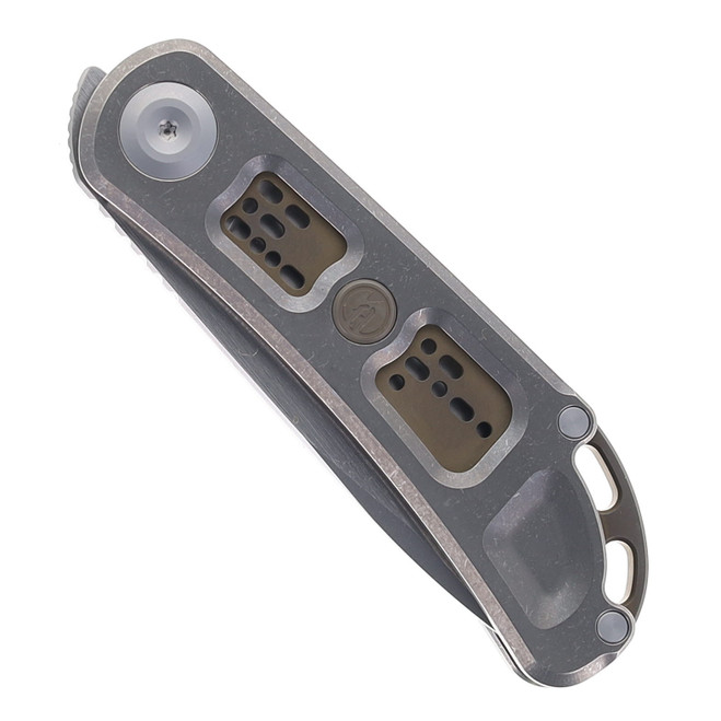 Maxace Big Fella Folding Knife Stonewash Titanium/Gray Inlay