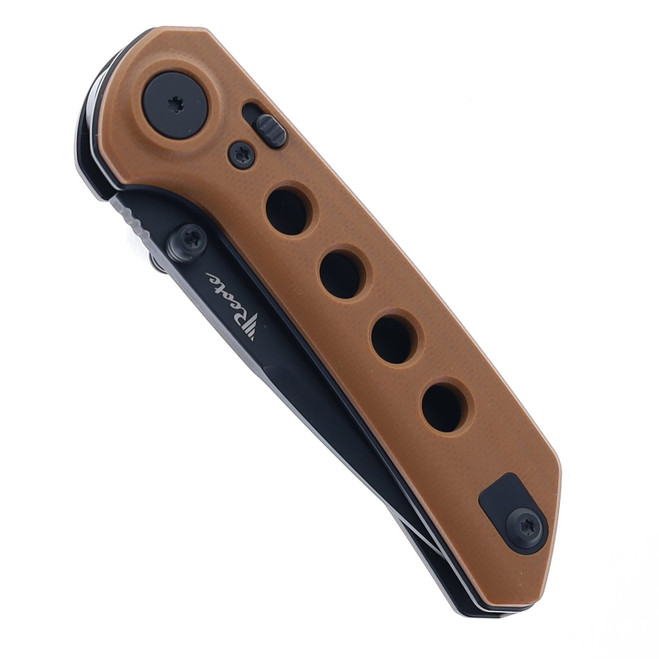 Reate PL-XT Folding Knife Tan G10 Handle Nitro-V Plain Edge Black