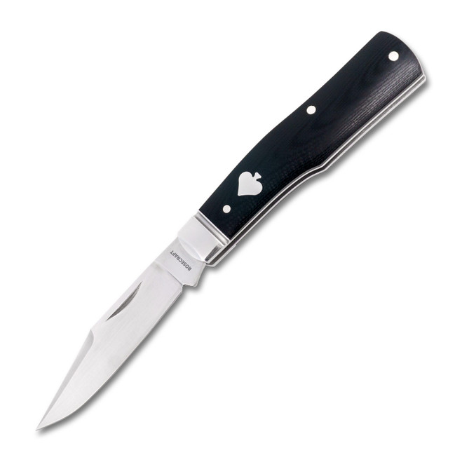 Rosecraft Savage Creek Gunstock Folding Knife Black Micarta Handle