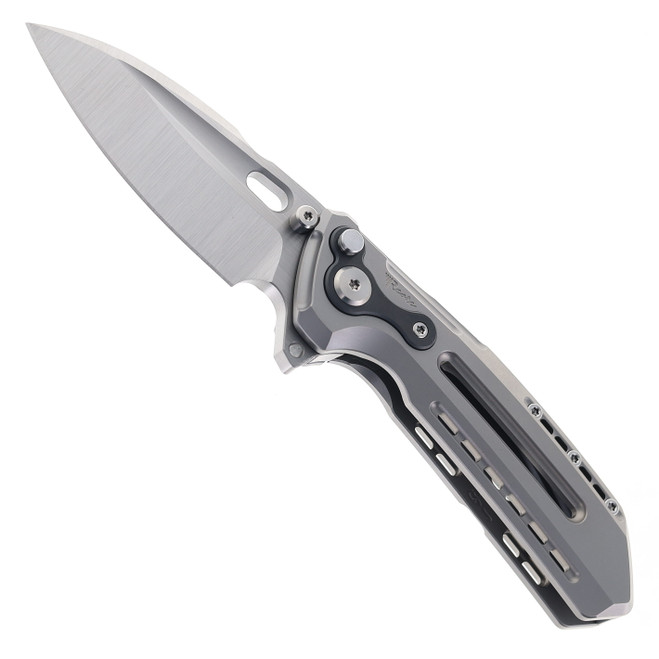Reate Knives T6000 Pocket Knife Titanium Handle w/ Zirconium Backspacer Button Frame Lock M390 Blade Steel