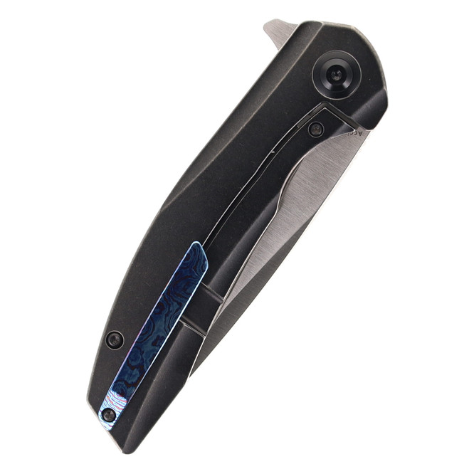 Kansept Accipiter Folding Knife Black Titanium/Timascus Handle