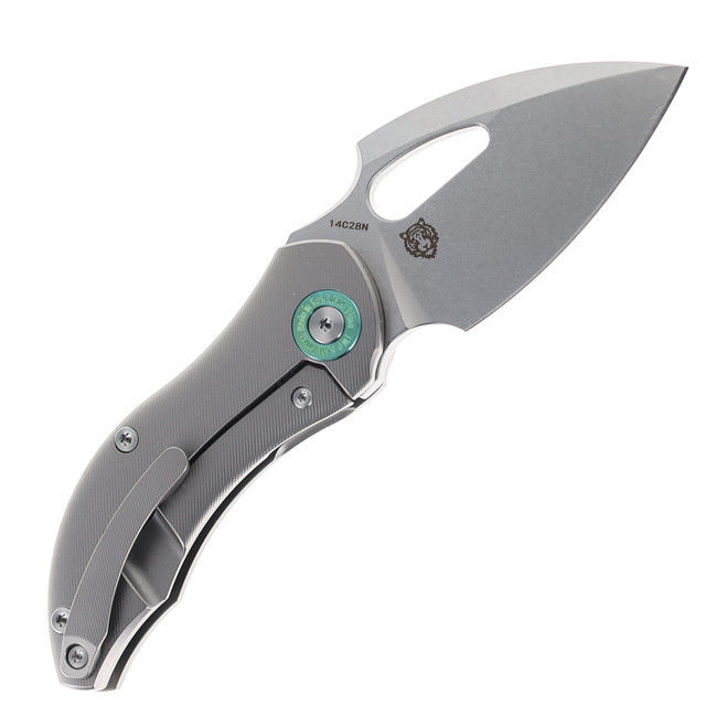 TwoSun Folding Knife Titanium Handle 14C28N Plain Edge TS230