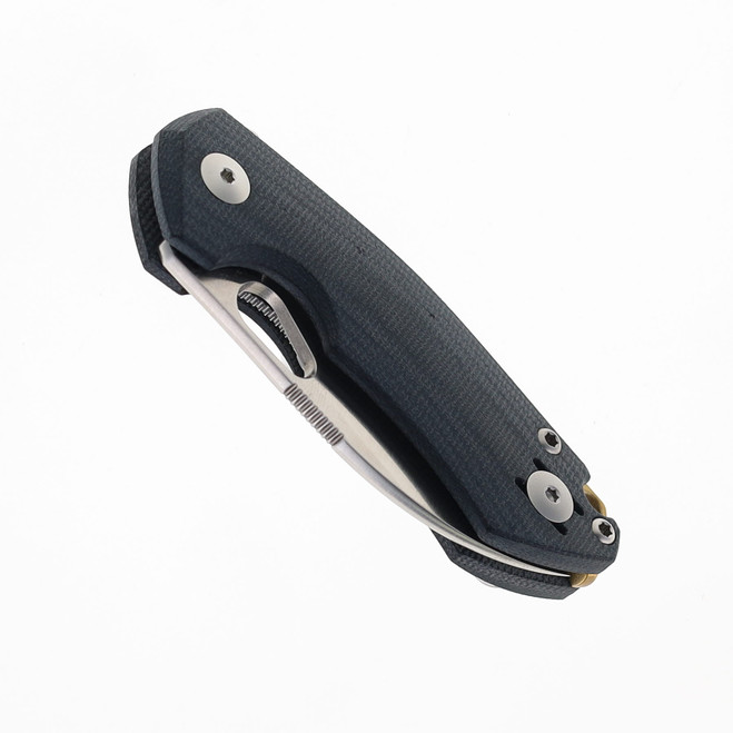 Giant Mouse RIV LL Folding Knife Black Micarta Handle Satin