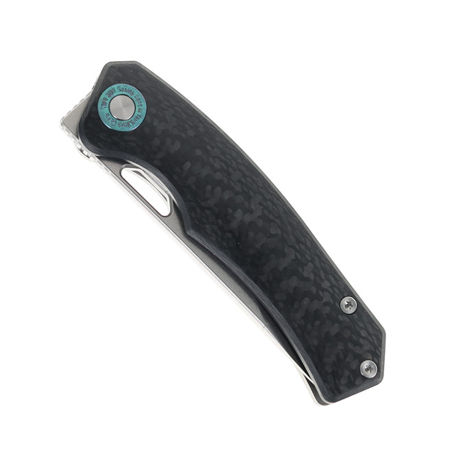 Two Sun Folding Knife Black Carbon Fiber/Titanium Handle M390