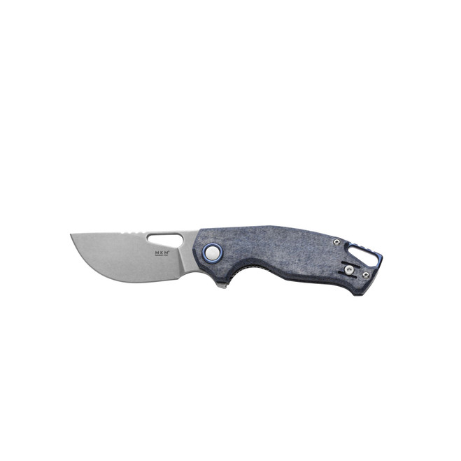 MKM Vincent Folding Knife Denim Canvas Micarta Handle Magnacut Straight Back Blade Plain Edge VCM-DC