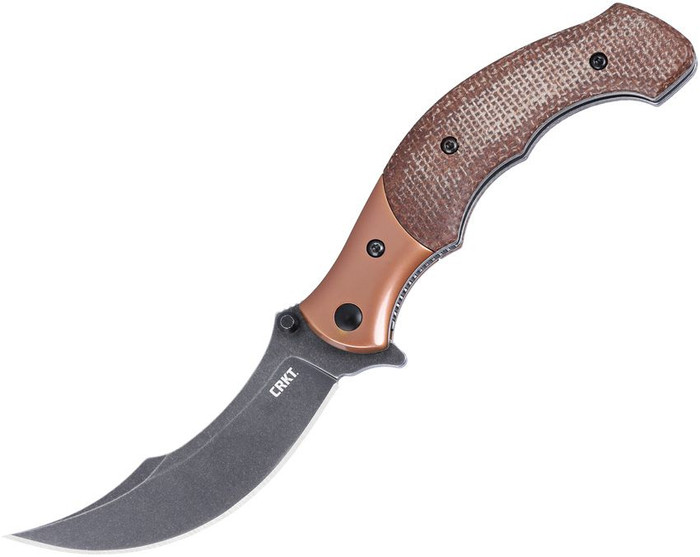 CRKT Ritual Compact Linerlock Folding Knife Brown Micarta Handle 12C27 7465