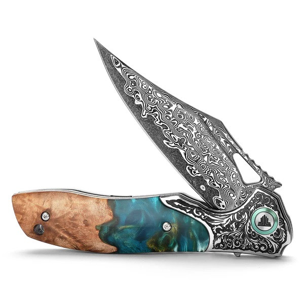 Trivisa Apus-07C Liner Lock Folding Knife Steel Bolster/Resin Wood