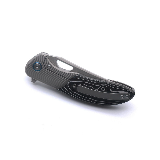 Miguron Dromos Folding Knife Titanium/Silver Carbon Fiber Handle