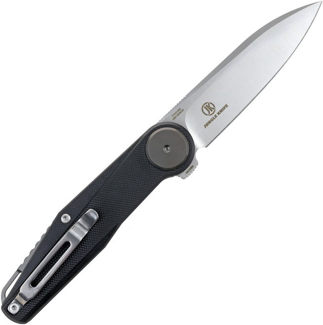 Defcon JK Series Button Lock Folding Knife Black G10 Handle 14C28N