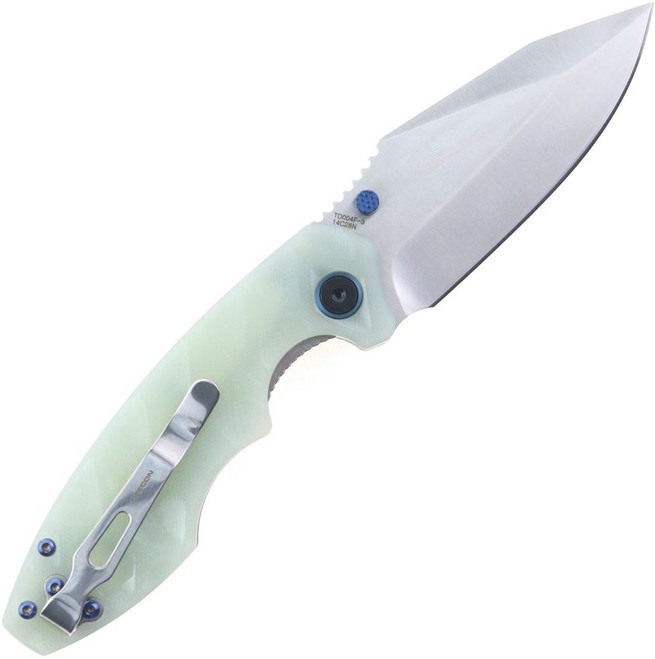 Defcon Liner Lock Folding Knife Jade Sculpted G10 Handle