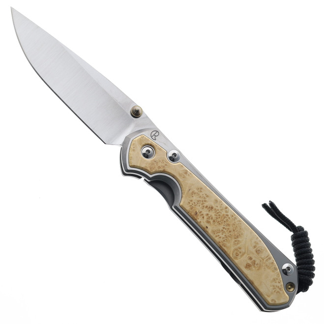 Chris Reeve Large Sebenza 31 Folding Knife Box Elder Inlay Polished Handle & Blade MagnaCut Drop Point L31-1628