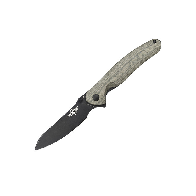 Olight Drever Folding Knife OD Green Micarta Handle N690 Plain Black Blade