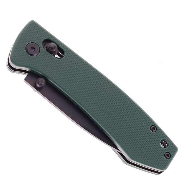 FREE TIGER FOLDING KNIFE GREEN G10 HANDLE BLACK BLADE D2 PLAIN