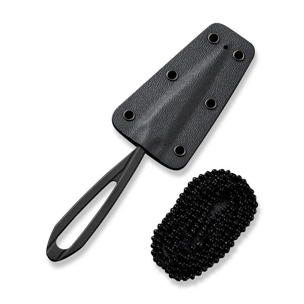 CIVIVI D-Art Fixed Blade Neck Knife Black Stonewash Handle D2