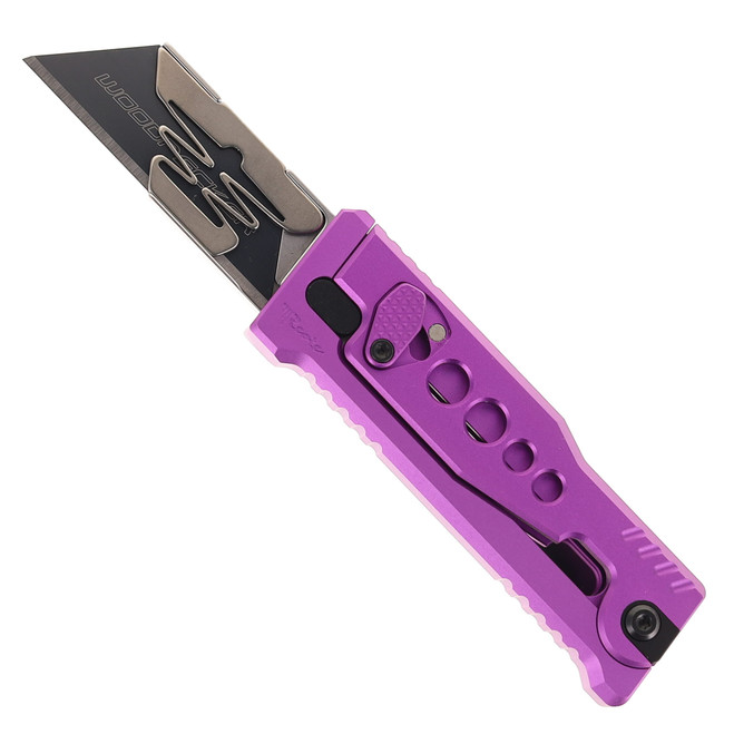 Reate Exo-U Utility Knife Purple Aluminum Speed Hole
