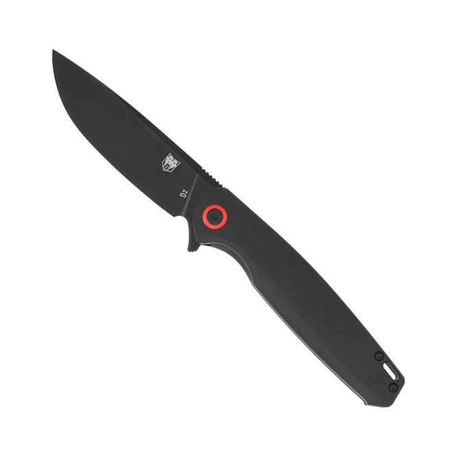 CobraTec Rath Folding Knife Black G10 Handle D2 Plain Black Blade CTRATHBLK