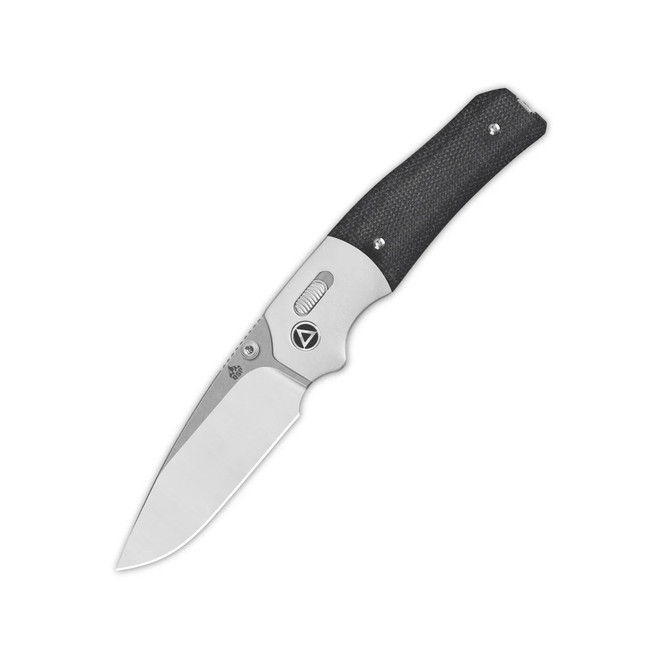 QSP Vault GlydeLock Folding Knife Black Micarta Handle 14C28N Plain Edge Satin Finish QS157-A1
