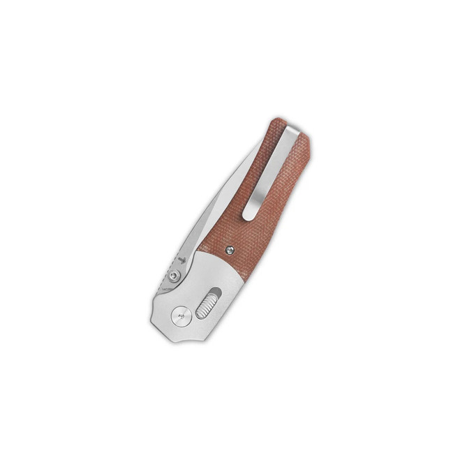 QSP Vault GlydeLock Folding Knife Tan Micarta Handle 14C28N Plain