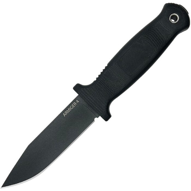 Demko Armiger 4 Fixed Blade Knife Black TPR Handle 80CrV2 Clip Point Plain Black Blade Demko Armiger 4 Fixed Blade Knife Black TPR Handle 80CrV2 Clip Point Plain Black Blade