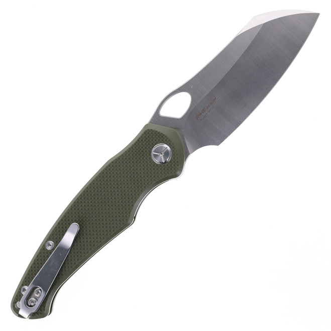 Two Sun Folding Knife Olive Green G10 Handle Plain Edge TS421-K110