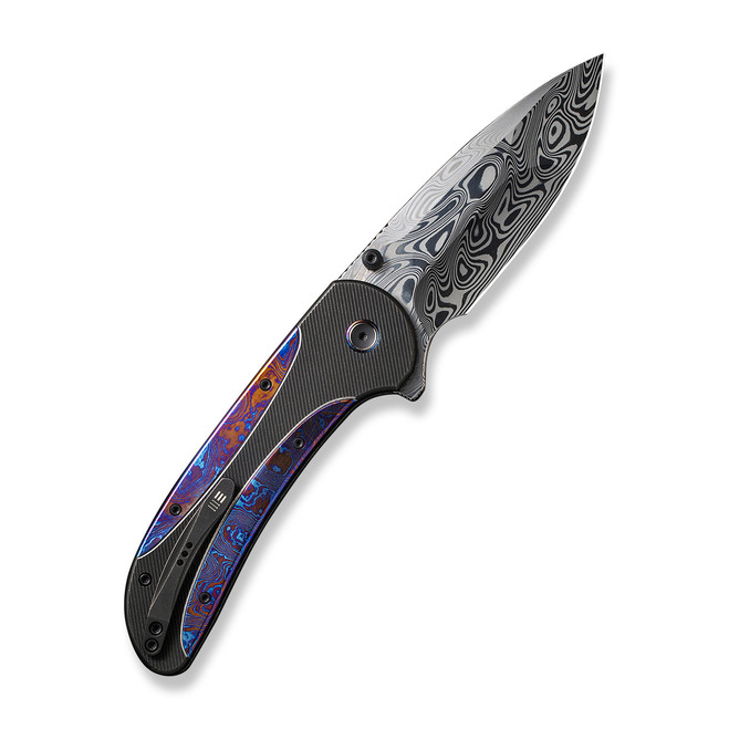 WE Zizzit Folding Knife Black Flamed Titanium/Timascus Handle