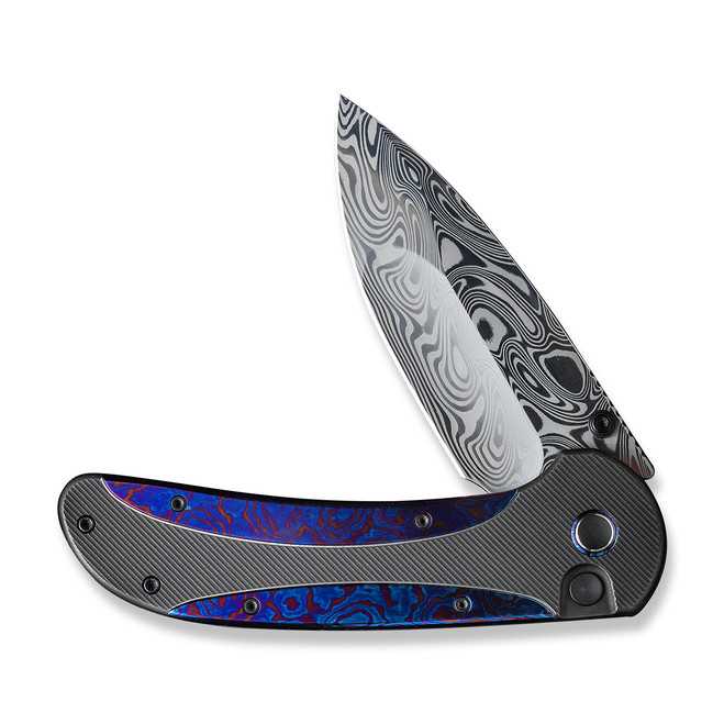 WE Zizzit Folding Knife Black Flamed Titanium/Timascus Handle