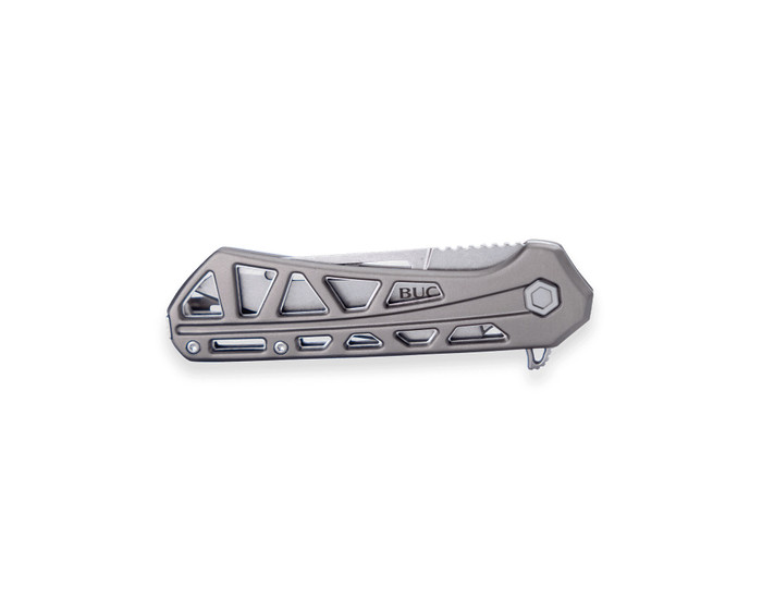 Buck 811 Trace Ops Folding Knife Grey Aluminum Handle 7Cr17MoV