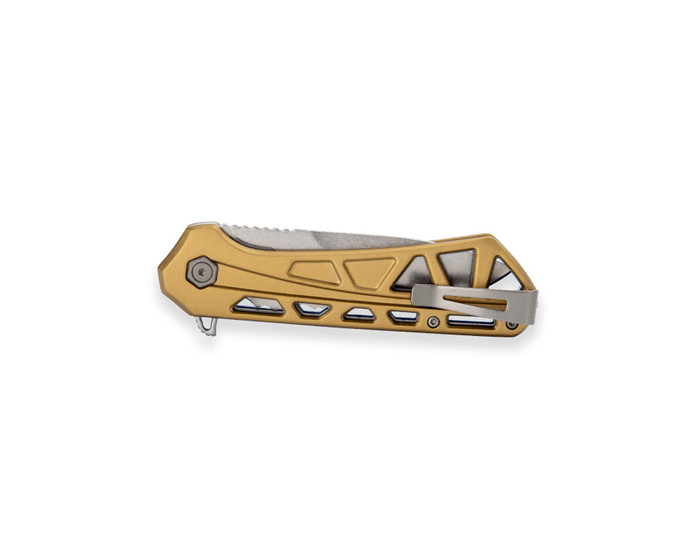 S Buck 812 Trace Folding Knife Bronze Aluminum Handle 7Cr17MoV Drop